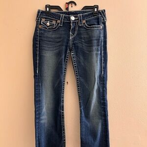 True Religion Dark Blue Straight Leg Jeans
